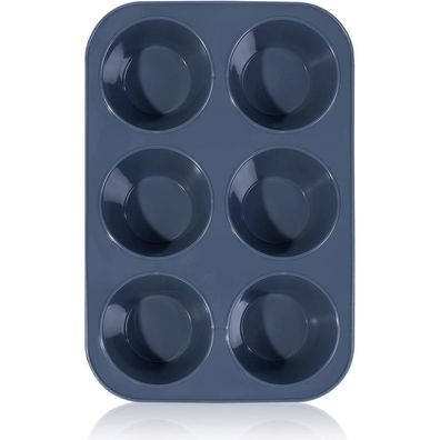 Große Silikon Muffinform für 6 Muffins Antihaft Backblech Cupcakes Brownies