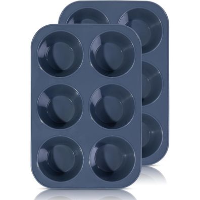 Silikon Muffinform 6er Antihaft Backblech Cupcakes Brownies Kuchen Pudding 27,8