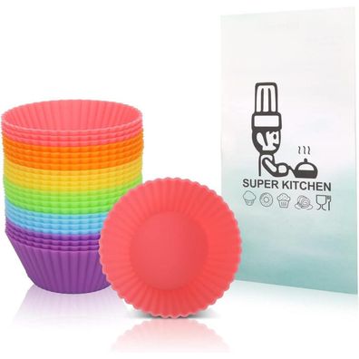 Mini Muffinform Silikon 24er Pack Antihaft Cupcake Backformen