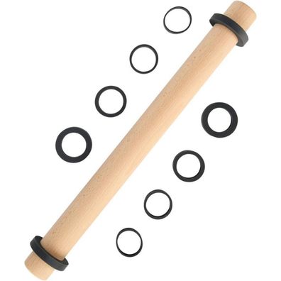 Nudelholz Buchenholz Teigroller Einstellbar Dicke Ringe Backzubehör Rolling Pin