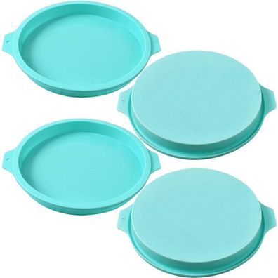 Runde Silikon Kuchenform 8 Zoll 4er Set für Seife Muffin Cupcake