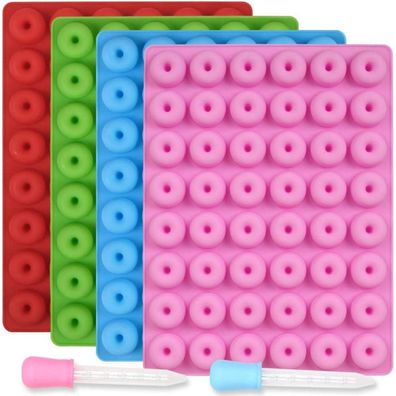Mini Donut Silikonform 48 Kavitäten 4er Pack Antihaftbeschichtung