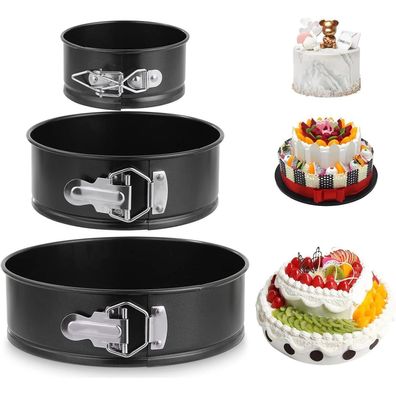 3er Set Springform Backform Kuchenform Rund Antihaft 11/18/23cm