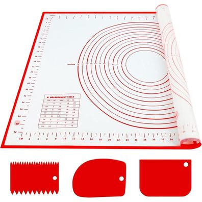 Silikon Backmatte 70x50 cm Antihaft Teigmatte Ausrollmatte Backzubehör Teig