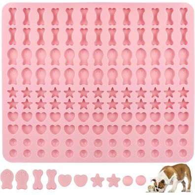 Silikon Backmatte Hundekekse 5 Formen BPA-frei DIY Leckerlis 130 Gitter Rose