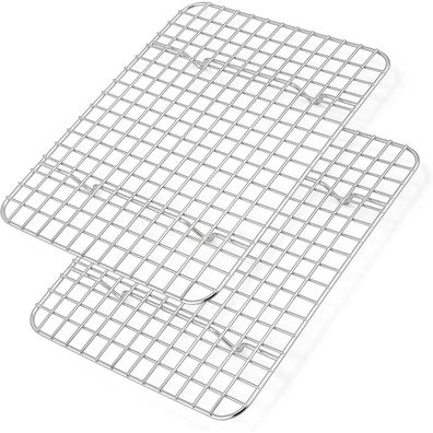 Homikit 2er Set Edelstahl Abkühlgitter Backgitter 24,8x18,9x1,8cm