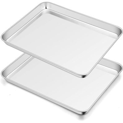 Homikit 2er Set Edelstahl Backblech 40x30x2,5 cm - Backofenblech Rechteckig für