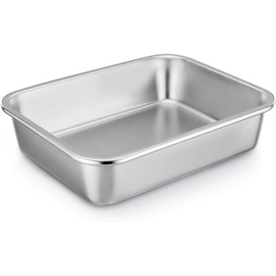Homikit Edelstahl Rechteckige Auflaufform 32,5 x 25,5 x 8 cm - Backform Lasagne