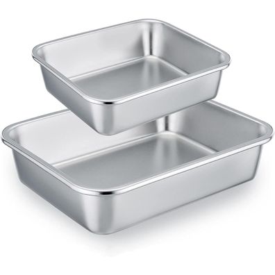 Homikit Auflaufform Set Edelstahl Rechteckig Kuchenform Backform Tiramisu