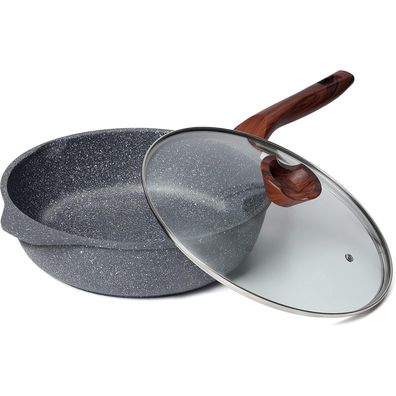 Riovarm 28cm Pfanne Hochrand Antihaft Induktion Deckel Granit Herde