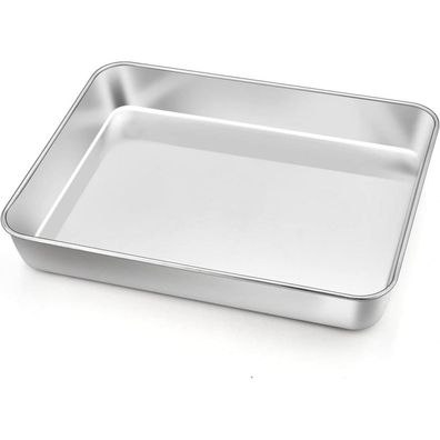 Homikit Edelstahl Backblech Klein Rechteckig 23,8 x 18 x 5 cm