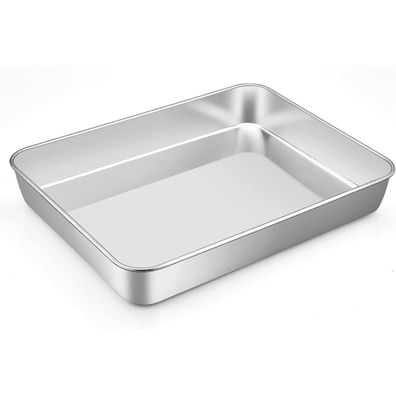 Homikit Edelstahl Backblech Rechteckige Auflaufform 31,6 x 24,7 x 4,8 cm