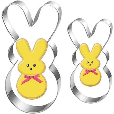Osterhasen Ausstecher Set-2 Stück-Groß 10cm-Klein 8cm-Ostern Ausstechformen