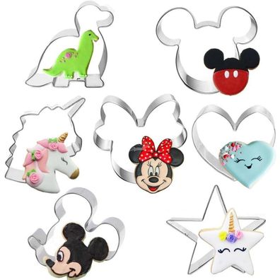Ausstechformen Set Mickey Mouse Dinosaurier Herz Stern Plätzchen Sandwich Kuchen