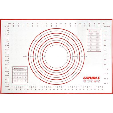 Silikonmatte Backmatte Teigmatte Antihaft Rutschfest 60x40 cm