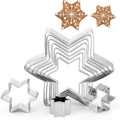 Ausstecher Stern Set 10tlg Edelstahl Weihnachts Plätzchen Backformen