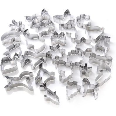 Ausstechformen Set Edelstahl Keks Plätzchen Tortendeko 26 Motive 4-9 cm