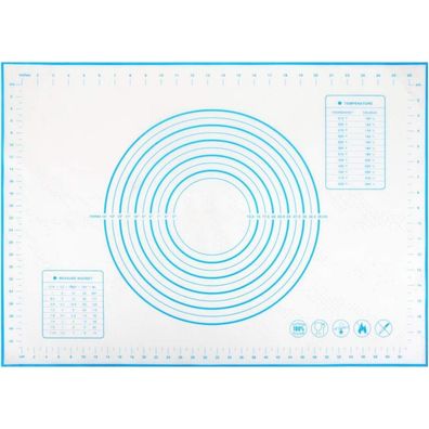 Silikonmatte Backmatte 70x50 cm Teigmatte Antihaft rutschfest Silicone Blaue