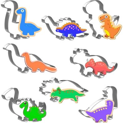 Joyoldelf Dinosaurier Ausstechform Set 8 Stück Dino Keksausstecher Plätzchen DIY