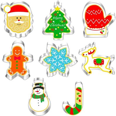Weihnachten Ausstechformen Set 8-teilig Edelstahl Backformen Keksausstecher