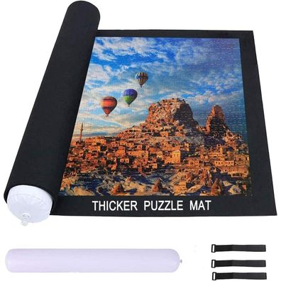 Puzzlematte Schwarz 80x120cm Anti-Leck Schlitz Filzmatte Puzzle Aufbewahrung