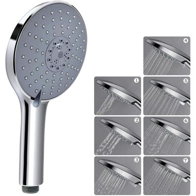 Duschkopf Handbrause 152mm Regenbrause 7 Strahlarten Chrom Grau