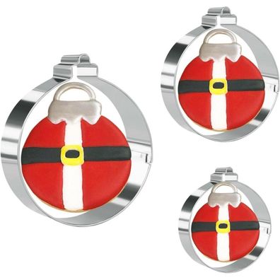 3er Set Weihnachts Ornament Ausstecher Edelstahl verschiedene Größen