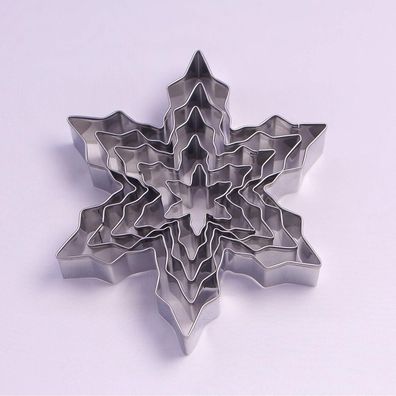 Winter Schneeflocken Ausstechformen Set 5-teilig Edelstahl Weihnachtskekse