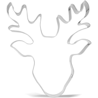 Rentiergesicht-Ausstechform 12,7cm groß Edelstahl Weihnachten