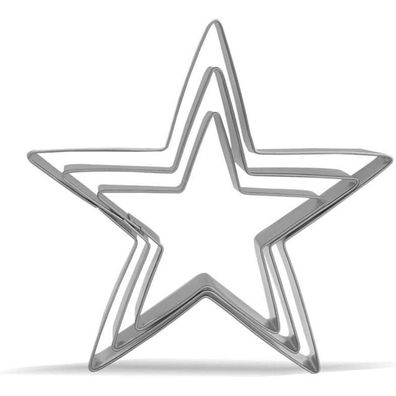 Ausstechformen Set Stern 3-teilig Edelstahl Backform Plätzchenausstecher
