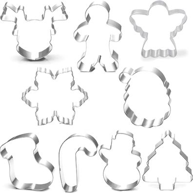 Weihnachten Ausstechformen Set 9 Stück Weihnachtsmann Rentier Engel 100-Pack