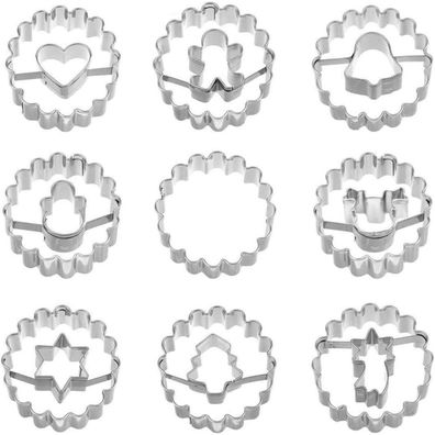 Weihnachten Linzer Ausstecher Set 9 Stück Keksausstecher Plätzchenausstechformen