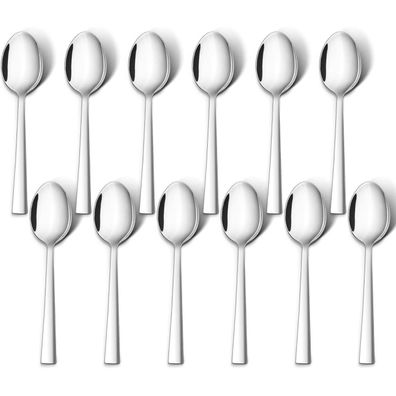 Teamfar Kaffeelöffel Set 12 Stück Edelstahl Dessertlöffel 13,6cm Spiegelpoliert