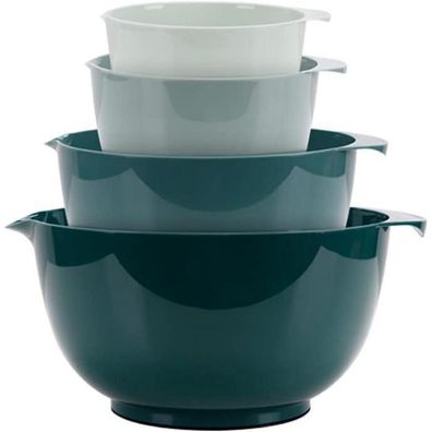 BoxedHome Mixing Bowl Grün Kunststoff Set 4-teilig stapelbar rutschfest