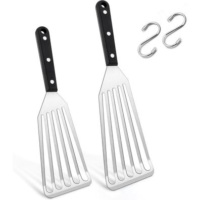 Joyfair Pfannenwender Edelstahl 2 Stück Grillspachtel Set Fisch Braten Wenden