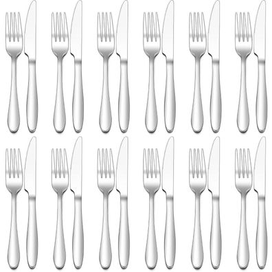 Joyfair Steakbesteck Set 24tlg Edelstahl Hochglanzpoliert für 12 Personen