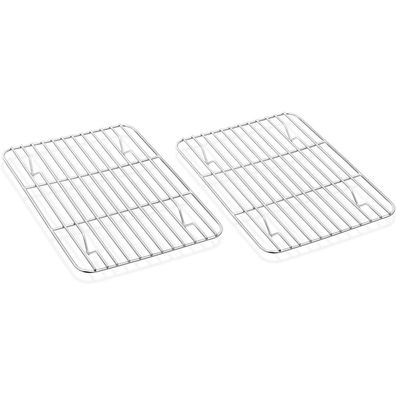 2er Set Edelstahl Abkühlgitter Backgitter Kuchengitter 21,5x16cm
