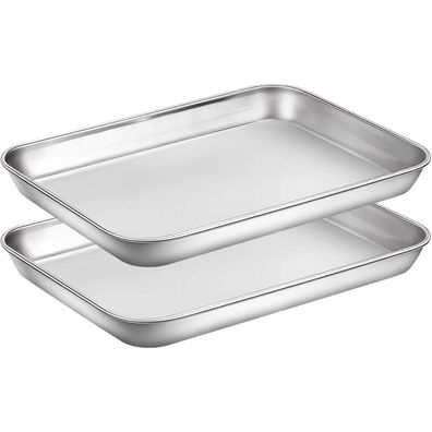 Edelstahl Backblech Set of 2 22.9x17.8x2.5 CM Gesund Reinigung Spülmaschinenfest