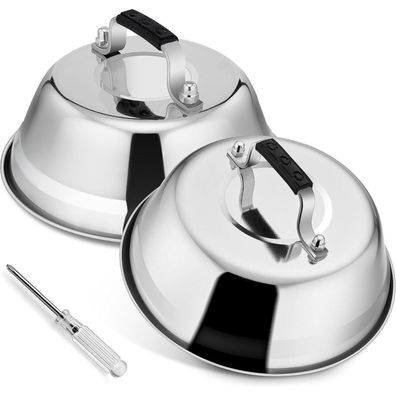 Edelstahl Burgerglocke für Grill & Küche, 2er Set, Spülmaschinenfest