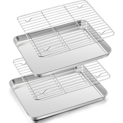 Herogo Backblech Abkühlgitter Set Edelstahl Kuchenblech Kuchengitter Rack