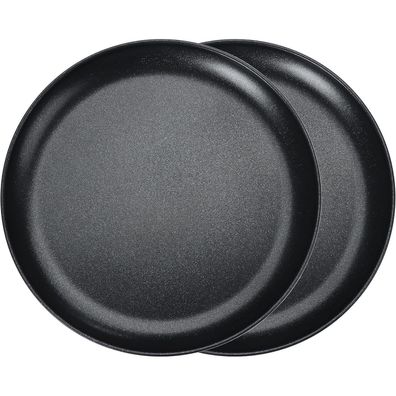 Herogo Pizzablech Set 30 cm Rund Edelstahl Antihaftbeschichtung Schwarz