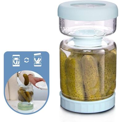 Einmachglas 1L Olive Sanduhr Container Deckel Gurkensaftabscheider