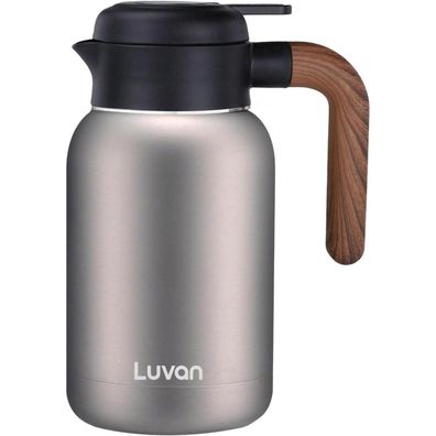 Luvan Thermoskanne 2L Edelstahl Vakuum Isoliert Kaffee Topf Plunger Tee Topf