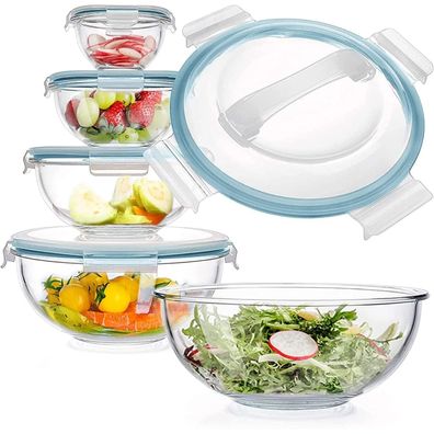 Luvan 5-teiliges Glasschüssel Set BPA-frei, rund, mit Deckel
