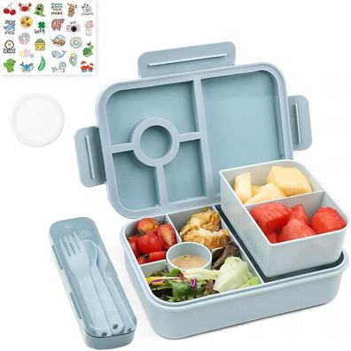 Bugucat Brotdose Kinder Lunchbox mit Fächern 1300ML, Auslaufsicher Bento Box für