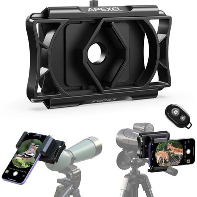 APEXEL Universal Handy Adapter mit Fernauslöser, 360° Drehung für Fernglas
