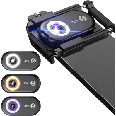 APEXEL 3in1 Mini-Mikroskop LED Smartphone Mikrokosmos Entdeckung