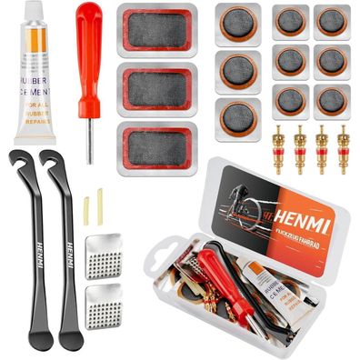 HENMI Fahrrad Flickzeug Reparaturset Reifenreparaturkleber 2024