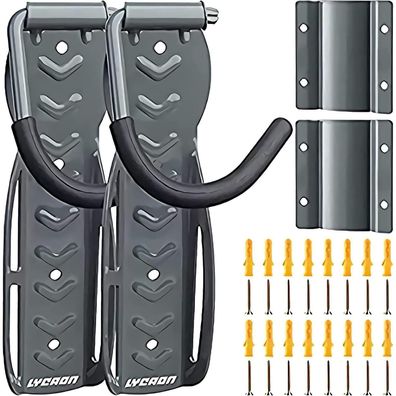 LYCAON Wand Fahrradhalter Ultimate Grey Stahl Haken inkl. Montagematerial