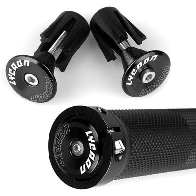 LYCAON Bike Lenker Griffe rutschfestes Gummi Aluminium Lock - Schwarz